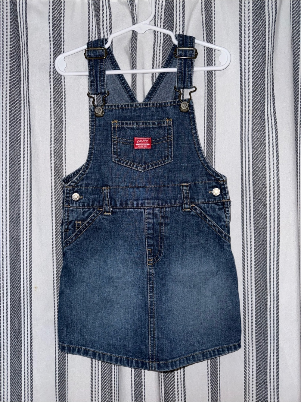 Vintage Denim Overall Dress for Kids - Blue